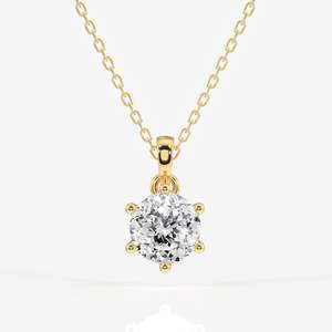 Colgante de Plata de Ley de Seis Puntas con Diamante Moissanita de Corte Portugués, Colgantes y Dijes de Moissanita Únicos y Elegantes - Product Image 1