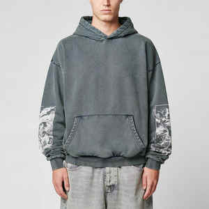 Custom Streetwear Hoodies Unisex Casual Moda Pullover Hoodies Mens Terry Sudadera con capucha - Product Image 1