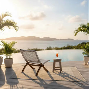 SOLOBEAT Eco-Friendly Modern Handwoven Rattan Wooden <b>Lounge</b> Chair Living Room Furniture for Home Dining Villa Apartment Hotel - Product Image 1