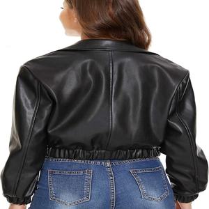 Veste en cuir Offre Spéciale nouveau Style taille courte femmes vestes en cuir fermeture éclair vêtements d'extérieur en cuir respirant femmes vestes - Product Image 5