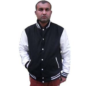 Logo personnalisé Laine Chenille Broderie Baseball Letterman Vestes Hommes Vintage Blanc En Cuir Manches Varsity Veste - Product Image 1