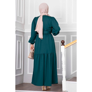 Beliz Belted Hijab <b>Dress</b> in Petrol Traditional Muslim Clothing Accessory - Product Image 1