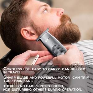 Tondeuse à cheveux professionnelle sans fil avec lames DLC, tondeuse de finition à lame en T à écartement zéro pour rasage à sec, toilettage personnel, sur batterie, US - Product Image 4