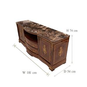 ตู้วางทีวีไม้คลาสสิกสุดหรูพร้อมท็อปหินอ่อน - Product Image 5