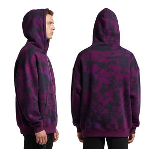 Streetwear personnalisé unisexe impression numérique coton éponge français délavé à l'acide fermeture éclair graphique sweats à capuche veste pour hommes - Product Image 3