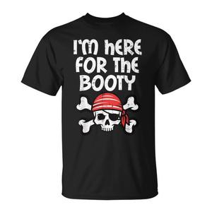 T-shirt da donna con umorismo pirata: Jolly Roger, sono qui per il bottino - T-shirt promozionale Jolly Roger - Product Image 1