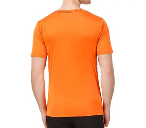 OEM เสื้อยืดเข้ารูปแนวสตรีทสำหรับผู้ชายและผู้หญิง, เสื้อยืดผ้าฝ้ายโพลีเอสเตอร์ถักลายวินเทจ - Product Image 3