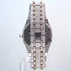 Reloj Moissanite automático para hombres y mujeres Iced Out VVS Diamond Luxury Sapphire Crystal Glass Acero inoxidable - Product Image 4