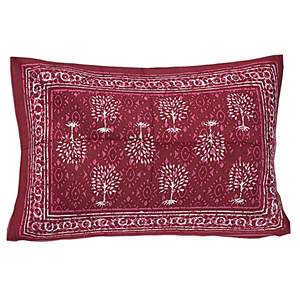 Juego de Sábanas Ajustables de Algodón Borgoña con Motivos Étnicos, 180 Hilos, con Funda de Almohada (BSB1102) - Product Image 2