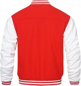 Veste de baseball Letterman personnalisée en gros de bonne qualité Manteau d'hiver en laine Corps en cuir à manches Bomber Varsity Jacket pour hommes - Product Image 2