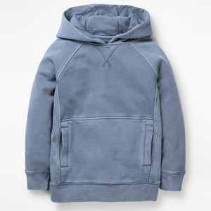 Oem Blank Sides Ribbed Logo Personnalisé Crop Soft Moins Cher Vintage Acid Washed Distressed Oversize Blue Hoodie DDP Shipping - Product Image 1