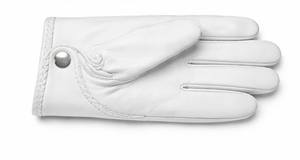 Mens White Leather Anti-Smash Straight Cuff Formal <b>Gloves</b> for Ceremony & Daily Use Textured Surface Flexible Fit - Product Image 2