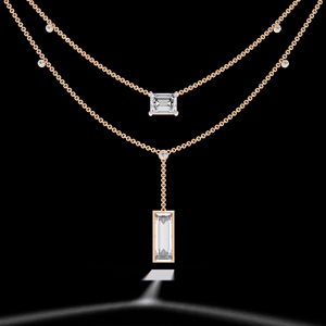 Popular al por mayor capa cadena colgante collares 18K 14K 10K oro diamante collares para mujer - Product Image 1