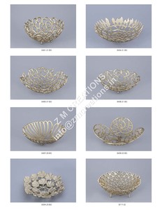 Handcrafted Aluminium <b>Fruits</b> Serving Tray <b>Decorative</b> Trays Luxury Dish Christmas Holiday Wedding Diwali Table Accessories - Product Image 3