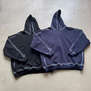 Survêtement pour homme en molleton lourd surdimensionné avec logo personnalisé, sweat-shirt à capuche et pantalon de survêtement en coton chaud délavé au soleil pour homme - Product Image 6