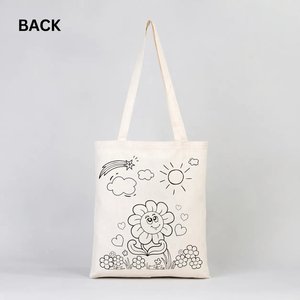 Ensemble d'accessoires pour sacs DIY « Ma chère maman » : 2 sacs fourre-tout en coton double face 14x16 et marqueurs textiles colorés pour un design personnalisé - Product Image 6