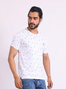 Vente chaude 100% coton T-Shirt mode impression coupe régulière extensible col rond demi manches pour tous les jours décontracté confort sorties - Product Image 4