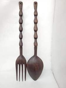 Juego de cubiertos de madera marrón oscuro de diseñador con acabado natural perfecto para vajilla de hotel y postres cubiertos cucharas cubiertos - Product Image 5