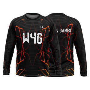 T-shirts de sport pour hommes, col rond, respirants, à séchage rapide, compression, jersey d'entraînement, imprimé, coupe ajustée, haut actif pour la salle de sport - Product Image 6