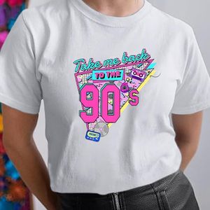 Camiseta Gráfica de los 90 para Mujer FOXA, Cuello Redondo, Estilo Casual Vintage, 100% Algodón, Transpirable, para Regalo o Fiesta - Product Image 3