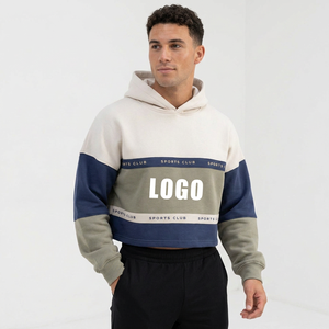 เสื้อฮู้ดดี้ผู้ชายทรงโอเวอร์ไซส์ ผ้าฝ้าย 100% ปักลาย สปอร์ต ยิม สตรีทแวร์ คุณภาพสูง แบบมีฮู้ด สีบล็อก ผลิตตามสั่ง (OEM) - Product Image 4