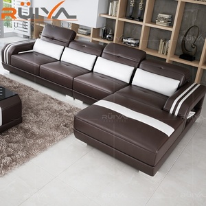De estilo italiano, sofá de cuero genuino conjunto de muebles de la sala con la esquina - Product Image 6