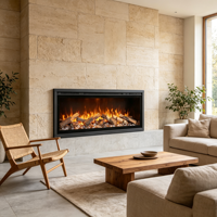 Cheminée électrique française encastrable de 600 mm avec LED, OEM/ODM, pour chauffage décoratif intérieur domestique et chambre à coucher