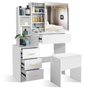 <strong>Black</strong> White Pink Grey Barber Hairdressing Bedroom <strong>Makeup</strong> Vanities <strong>Table</strong> Dressing <strong>Table</strong> for Bedroom - Product Image 3