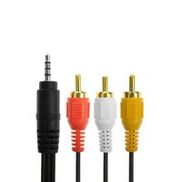 Cable Adaptador Coaxial de 3.5mm Estéreo Macho a 3RCA Macho, Blindaje Combinado de Cobre Puro, Negro, 1.5/3m, para TV, Hogar, Auto, Estéreo
