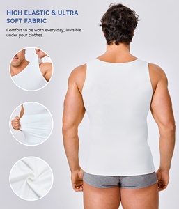 Ginecomastia camicia di compressione <span class=keywords><strong>uomo</strong></span> snellente <span class=keywords><strong>canottiera</strong></span> per <span class=keywords><strong>uomo</strong></span> Shapewear corpo Shaper compressione canotta - Product Image 3