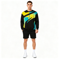 Sweat-shirt à col rond pour homme personnalisé OEM ODM avec sublimation Geo Swoosh et impression intégrale pour vêtements de sport