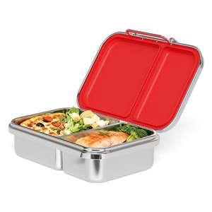 Boîte à lunch en acier inoxydable pour enfants, boîte à lunch bento anti-fuite, sans BPA, boîte à lunch bento en acier inoxydable 304 pour l'école et le bureau - Product Image 2