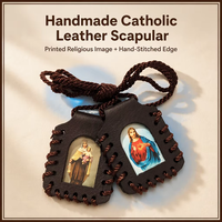 Collier scapulaire en cuir marron personnalisé en gros, Sacré-Cœur de Jésus, Vierge Marie, Escapulario, cadeau religieux de prière
