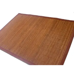 Eco-friendly Cut Corner Tan Slat Tapetes De Bambu Tapetes Sala De Estar Chão