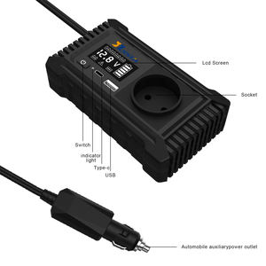 12V 220V onde sinusoïdale pure <span class=keywords><strong>convertisseur</strong></span> cc à ca <span class=keywords><strong>150W</strong></span> hors réseau GaN PD chargeur rapide prise universelle onduleur de voiture - Product Image 6