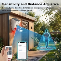 Détecteur de mouvement infrarouge intelligent sans fil Tuya WiFi, sirène stroboscopique solaire extérieure, alarme sonore, étanche IP65, haute sensibilité