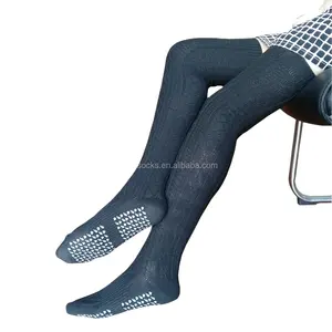 젊은 학교 소녀 케이블 니트 사진 섹시한 안티 슬립 허벅지 높은 스타킹