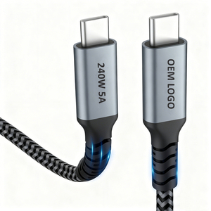 สายชาร์จเร็วแบบ <span class=keywords><strong>Type</strong></span> <span class=keywords><strong>C</strong></span> สาย <span class=keywords><strong>USB</strong></span> <span class=keywords><strong>C</strong></span> 240W 5A PD3.1 ชาร์จเร็ว 1 ม. 2 ม. 3 ม. 5 ม. สายถักไนลอน คุณภาพสูง สาย USBC to USBC แบบกำหนดเอง - Product Image 1
