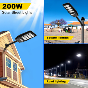 Lampione a risparmio energetico luce <span class=keywords><strong>solare</strong></span> esterna 200W luce <span class=keywords><strong>solare</strong></span> stradale IP65 impermeabile luce diurna fredda - Product Image 2
