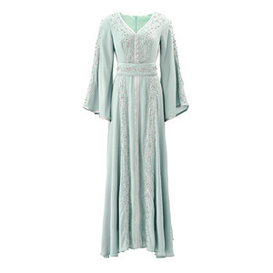 Ropa étnica personalizada OME túnica musulmana mujeres <span class=keywords><strong>Abaya</strong></span> bordado vestido informal FÁBRICA DE Dubái - Product Image 6