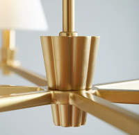 Lampe suspendue LED en laiton et tissu, style nordique simple américain, pour salon, chambre à coucher, décoration intérieure, lustre de plafond