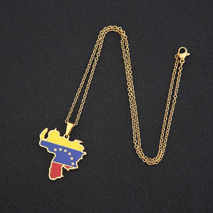 Collier pendentif en diamant de <span class=keywords><strong>Venezuela</strong></span> en acier inoxydable de style européen et américain, unisexe, tendance, chaîne géométrique en bambou, pour couple - Product Image 4