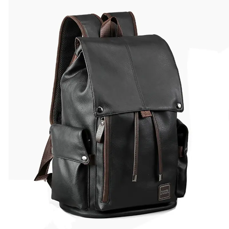 Profesyonel satış büyük deri sırt çantası erkekler için karbon fiber pu deri çok fonksiyonlu büyük sırt çantası tedarikçisi