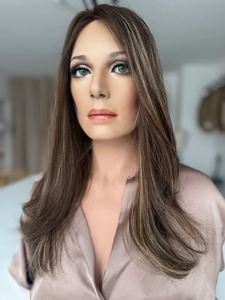 Großhandel Jüdische Perücke Jungfräuliches Europäisches Koscheres Haar Lange Blonde Highlights Lace Perücken HD Klebefrei Kleine Kappe Alle Farben Geeignet - Product Image 3