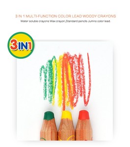 Lot de crayons de cire lavables 3-en-1 de grande taille, colorés, pour enfants, crayons de couleur et pastels, en boîte, vente en gros OEM - Product Image 5