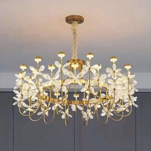 Lustre en cristal de guirlande de papillons moderne nordique de luxe design de maison de chambre romantique - Product Image 6