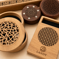 Brûleur en bambou écologique personnalisé avec gravure laser, design zen moderne, couvercle ajouré pour la décoration de spa et de bien-être de luxe