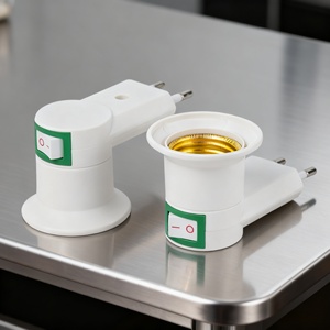 Portalámparas de Pared <span class=keywords><strong>Extensible</strong></span> de Plástico Aulipur E27 con Enchufe Europeo, Diseño en Forma de Tubo con Interruptor - Product Image 1