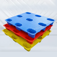 Palette en plastique à neuf pieds, moulée par soufflage, en PEHD, robuste, ventilée, antidérapante, empilable, pour l'industrie agroalimentaire et l'exportation