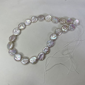 16-17mm AAA-Qualität Hochwertige Barocke Natürliche Süßwasserperlen Echte Münzperlen Silberbeschichtet Weiß Drittklassig - Product Image 6